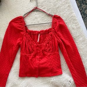 Free People red top.